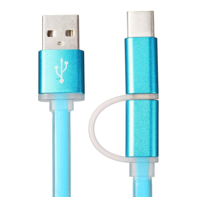 1m 2 in 1 Jelly Type USB-C / Type-C 3.1 & Micro USB to USB Data / Charger Cable for Macbook, Chromebook, Letv, Galaxy S6 / S6 edge / S6 edge+ / Note 5 edge, HTC, LG, Sony, Nokia