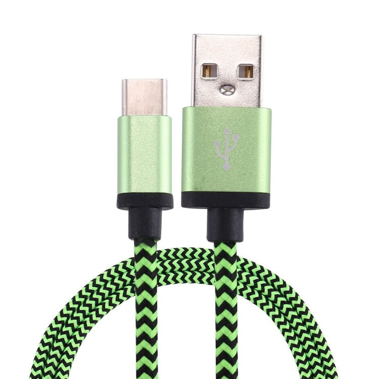 1m Woven Style USB-C / Type-C 3.1 to USB 2.0 Data Sync Charge Cable