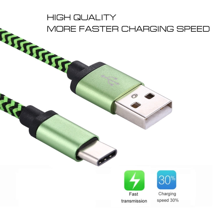 1m Woven Style USB-C / Type-C 3.1 to USB 2.0 Data Sync Charge Cable