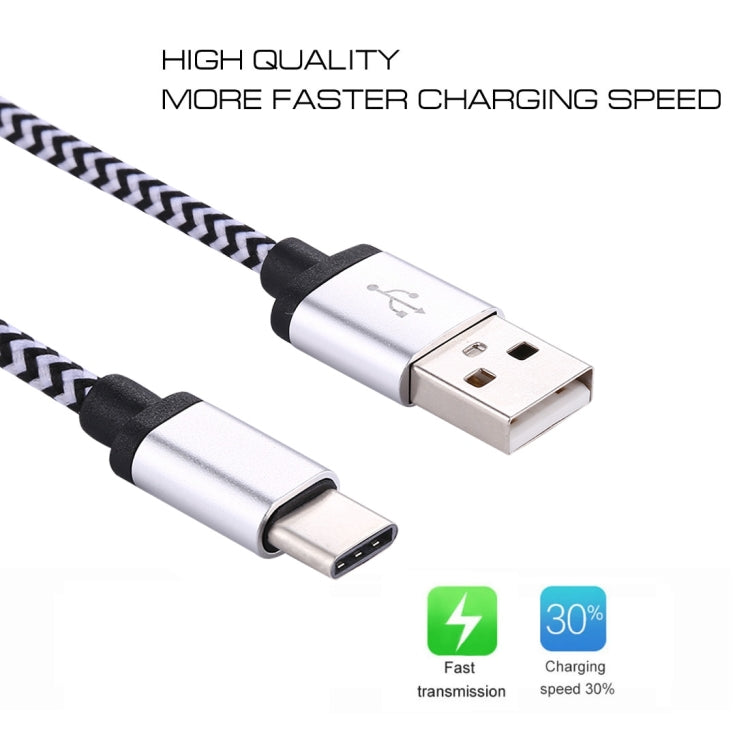 1m Woven Style USB-C / Type-C 3.1 to USB 2.0 Data Sync Charge Cable