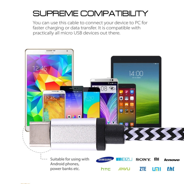 1m Woven Style USB-C / Type-C 3.1 to USB 2.0 Data Sync Charge Cable