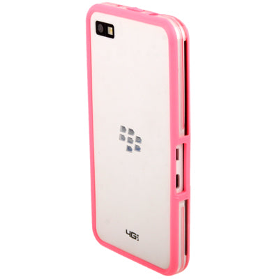 2-color Translucent TPU Bumper Frame with Volume Button for BlackBerry Z10(Pink)