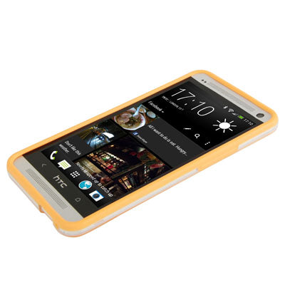 TPU + Transparent Plastic Bumper Frame Case for HTC One / M7