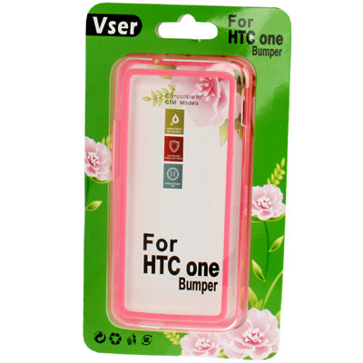 TPU + Transparent Plastic Bumper Frame Case for HTC One / M7