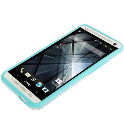 TPU + Transparent Plastic Bumper Frame Case for HTC One / M7