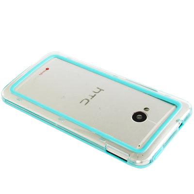 TPU + Transparent Plastic Bumper Frame Case for HTC One / M7