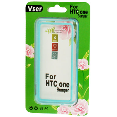 TPU + Transparent Plastic Bumper Frame Case for HTC One / M7