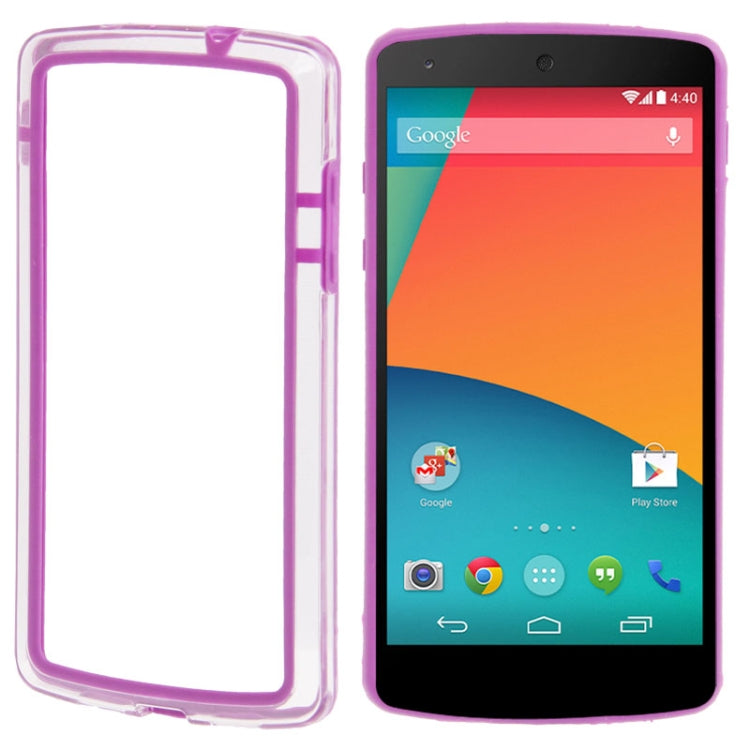 TPU + Transparent Plastic Bumper Frame Case for Google Nexus 5 / D820 / D821