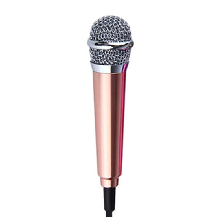 3.5mm Male + 3.5mm Female Ports Mini Household Mobile Phone Sing Song Metal Condenser Microphone, Compatible with IOS / Android System