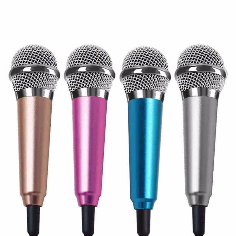 3.5mm Male + 3.5mm Female Ports Mini Household Mobile Phone Sing Song Metal Condenser Microphone, Compatible with IOS / Android System