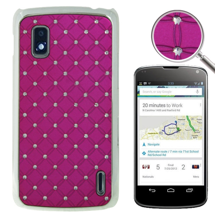Luxury Bling Diamond Plating Skinning Plastic Case for LG Nexus 4 / E960