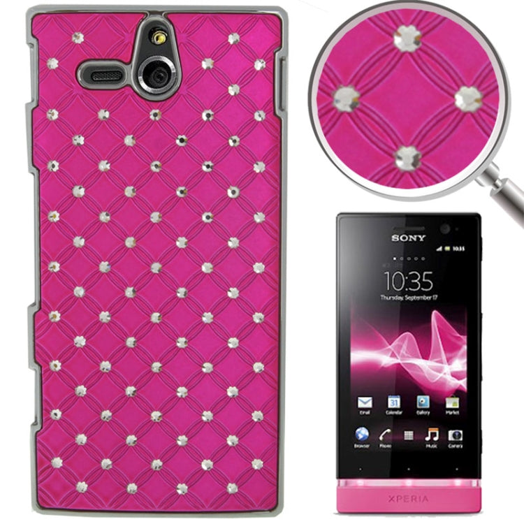 Luxury Bling Diamond Plating Skinning Plastic Case for Sony Xperia U / ST25i