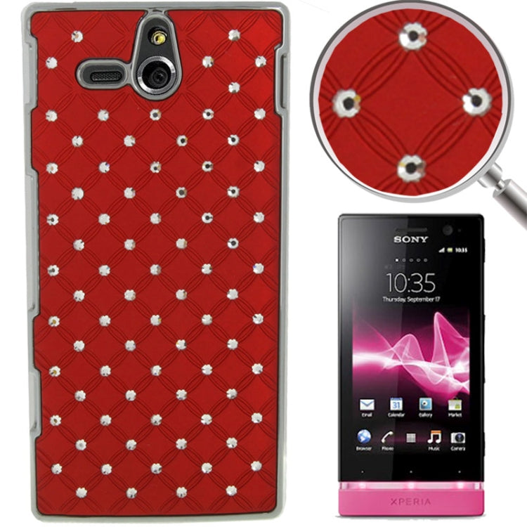 Luxury Bling Diamond Plating Skinning Plastic Case for Sony Xperia U / ST25i