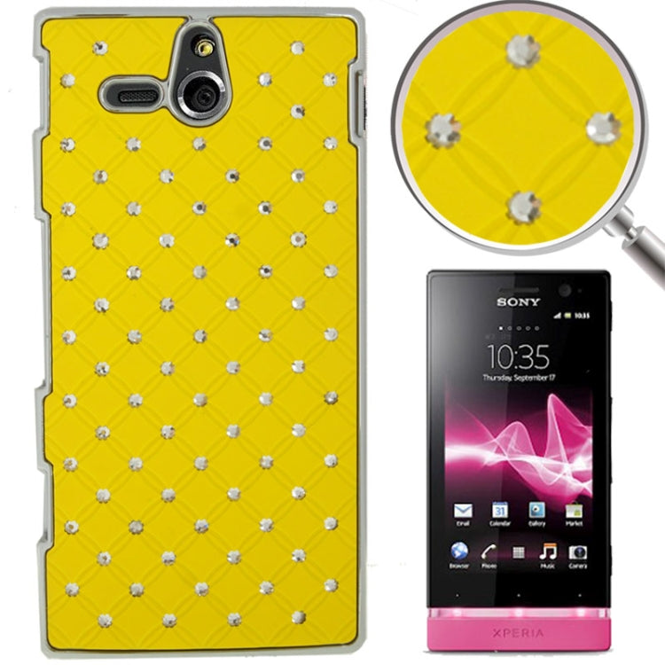 Luxury Bling Diamond Plating Skinning Plastic Case for Sony Xperia U / ST25i