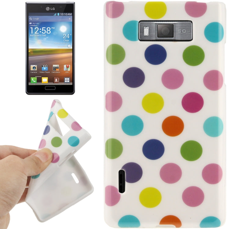 White and Colourful Dot Pattern TPU Case for LG Optimus L7 / P705