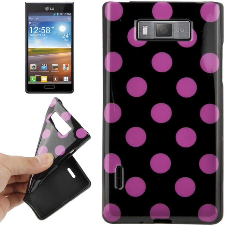Black and Purple Dot Pattern TPU Case for LG Optimus L7 / P705