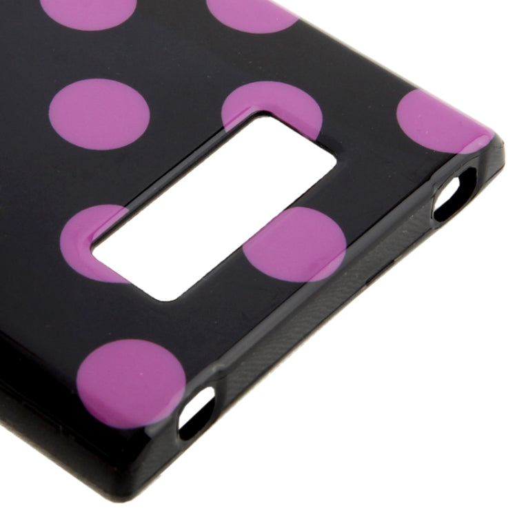 Black and Purple Dot Pattern TPU Case for LG Optimus L7 / P705