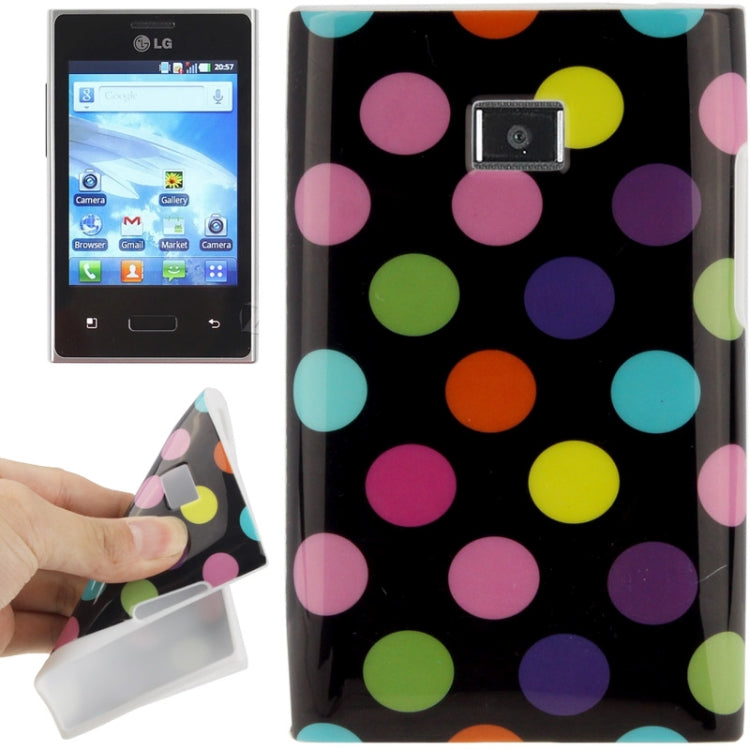 Black and Colourful Dot Pattern TPU Case for LG Optimus L3 / E400