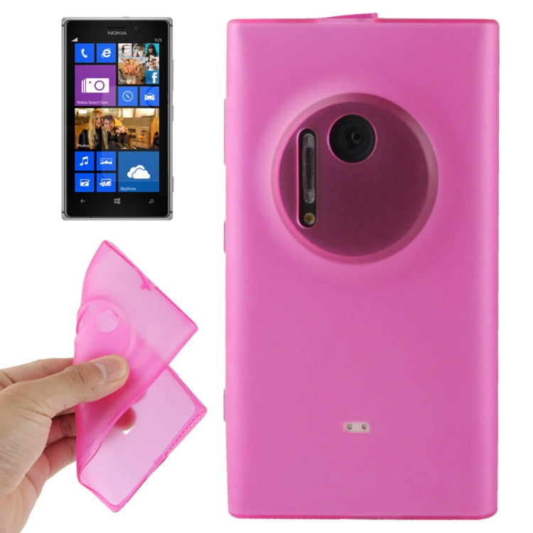 Translucent TPU Case with Anti-dust Plug for Nokia Lumia 1020 (Magenta)