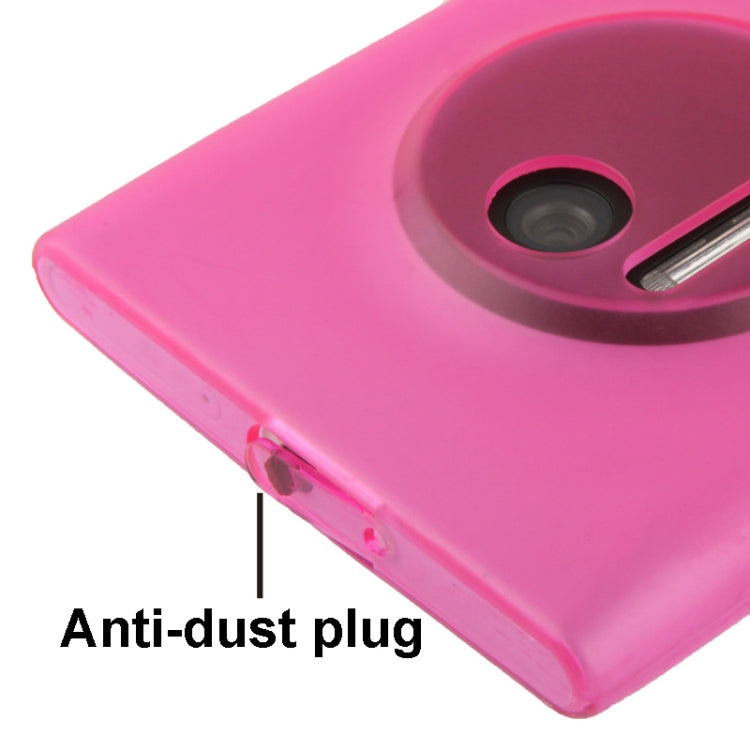 Translucent TPU Case with Anti-dust Plug for Nokia Lumia 1020 (Magenta)