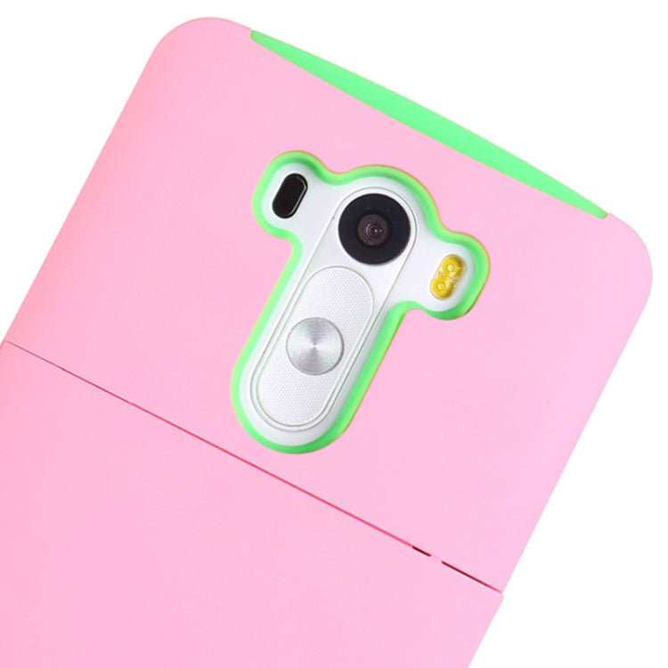 Plastic + Silicone Combination Case with Holder & Business Card Holder for LG G3 / D855