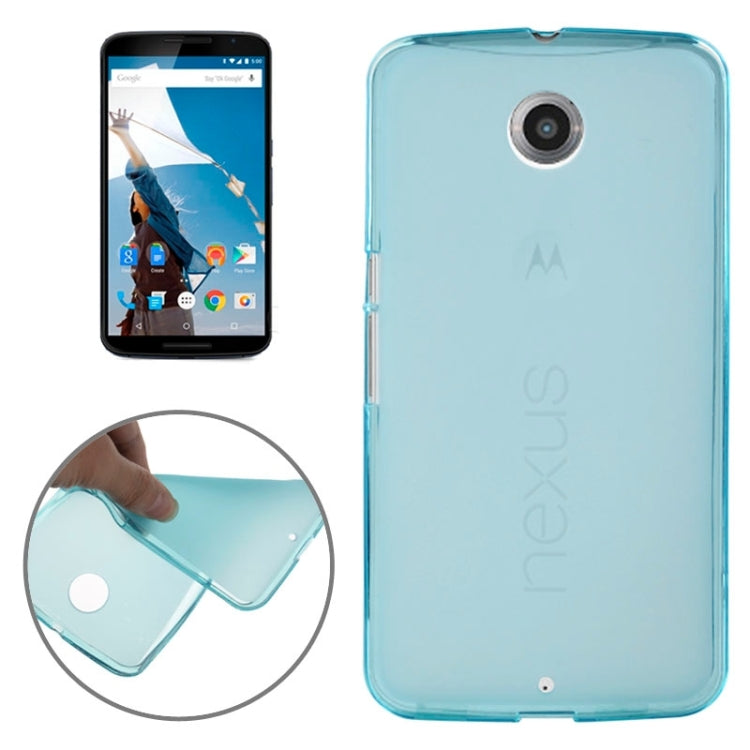Pure Color Pattern TPU Case for Google Nexus 6(Blue)