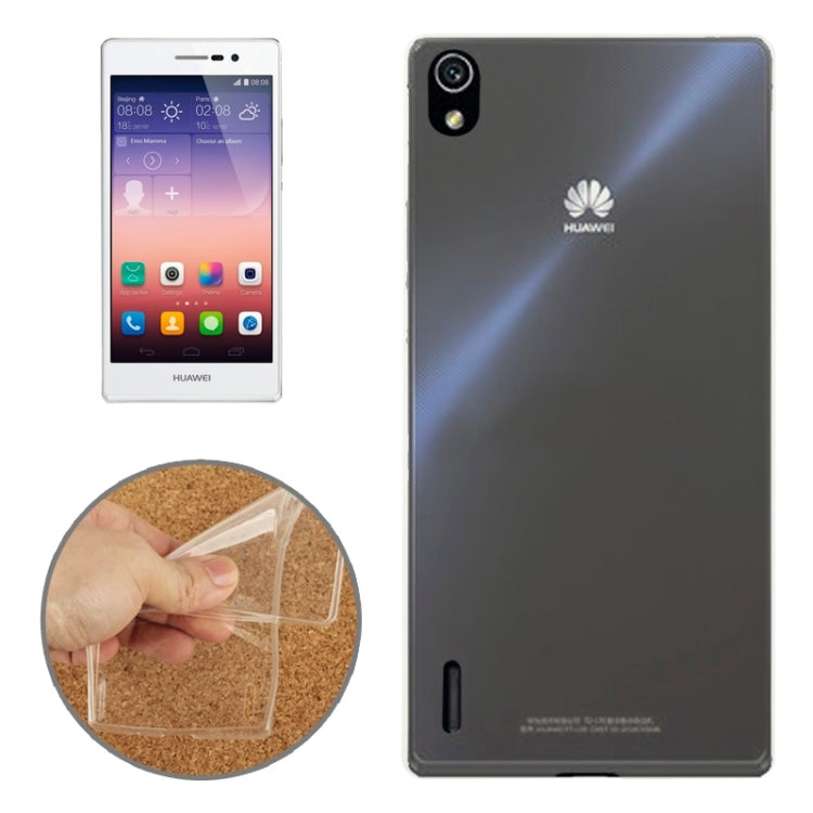0.7mm Ultra-thin TPU Transparent Protective Case for Huawei Ascend P7