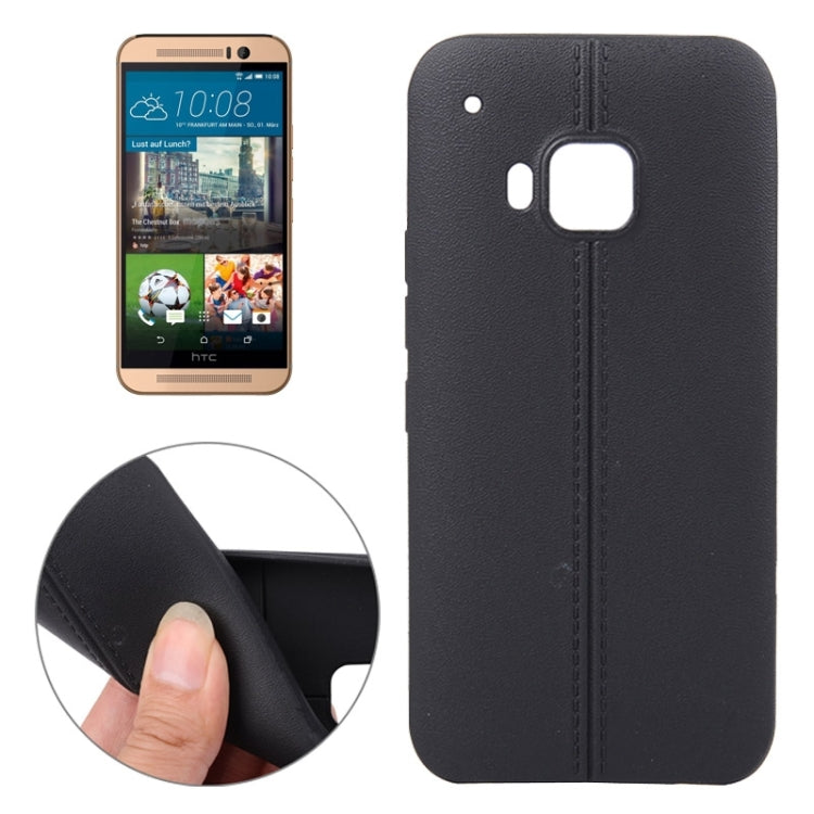 For HTC One M9 Leather Texture TPU Case