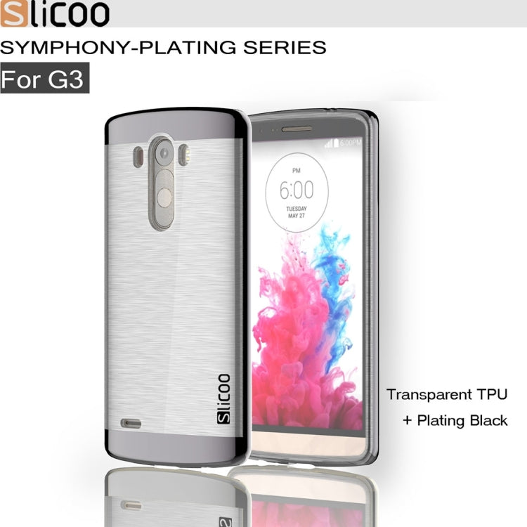Slicoo Brushed Texture Electroplating Transparenct TPU + PC Combination Case for LG G3 / D855