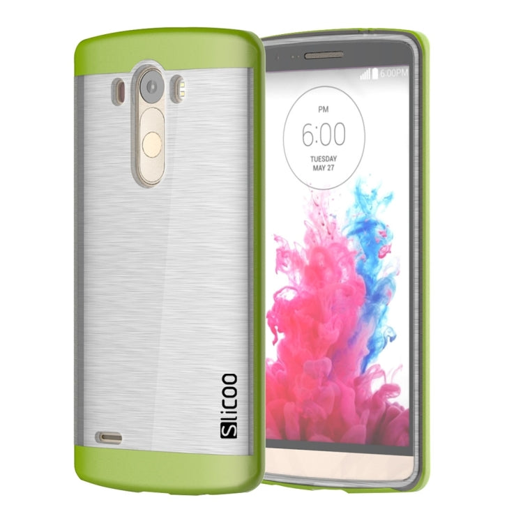 Slicoo Brushed Texture Electroplating Transparenct TPU + PC Combination Case for LG G3 / D855