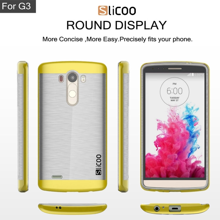 Slicoo Brushed Texture Electroplating Transparenct TPU + PC Combination Case for LG G3 / D855