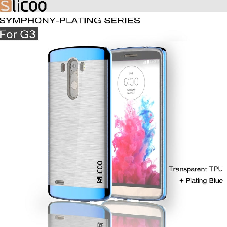 Slicoo Brushed Texture Electroplating Transparenct TPU + PC Combination Case for LG G3 / D855