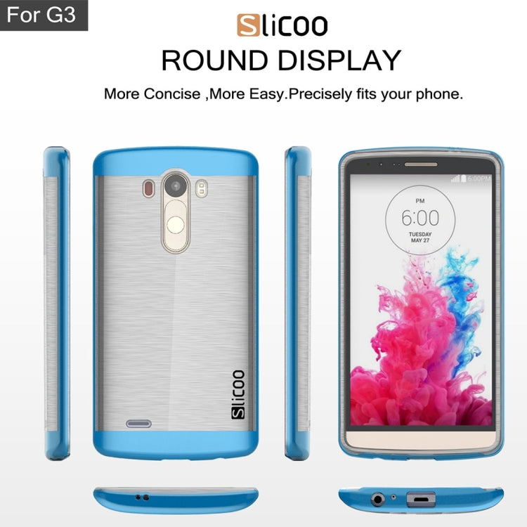 Slicoo Brushed Texture Electroplating Transparenct TPU + PC Combination Case for LG G3 / D855