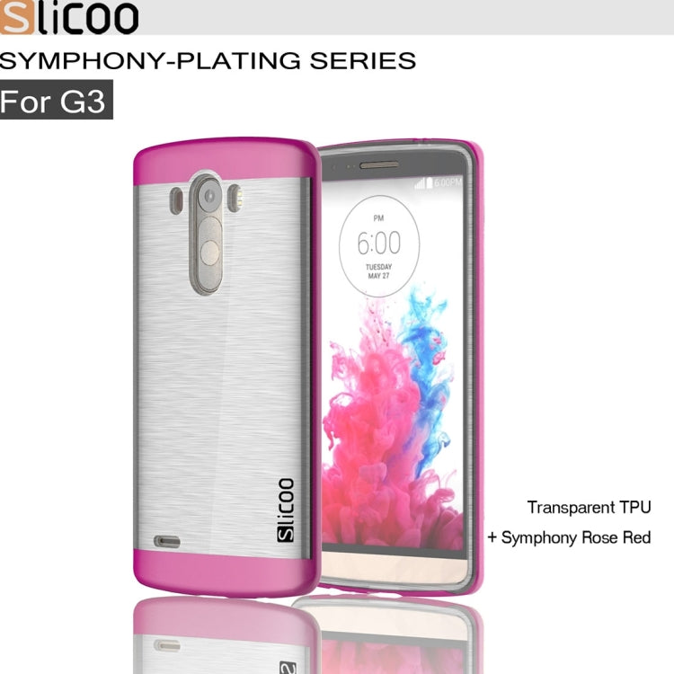 Slicoo Brushed Texture Electroplating Transparenct TPU + PC Combination Case for LG G3 / D855