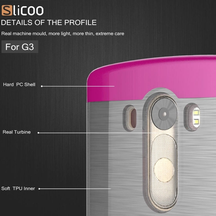 Slicoo Brushed Texture Electroplating Transparenct TPU + PC Combination Case for LG G3 / D855