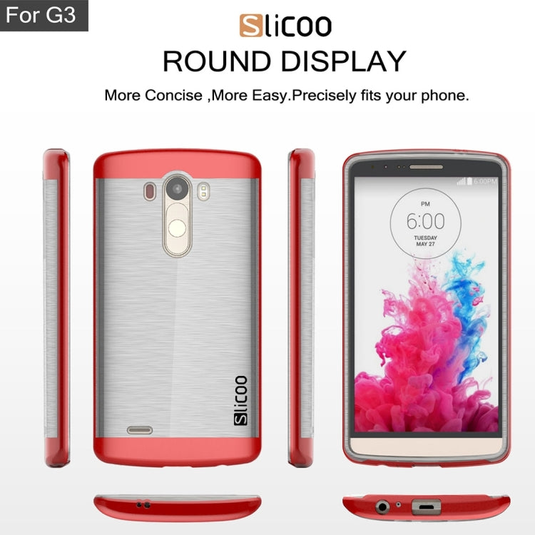 Slicoo Brushed Texture Electroplating Transparenct TPU + PC Combination Case for LG G3 / D855