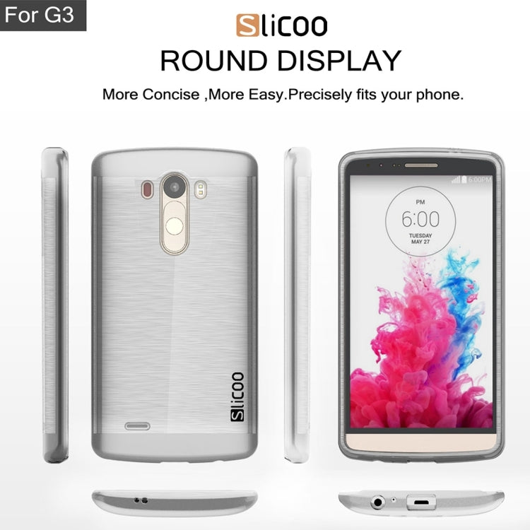 Slicoo Brushed Texture Electroplating Transparenct TPU + PC Combination Case for LG G3 / D855