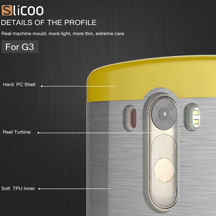 Slicoo Brushed Texture Electroplating Transparenct TPU + PC Combination Case for LG G3 / D855