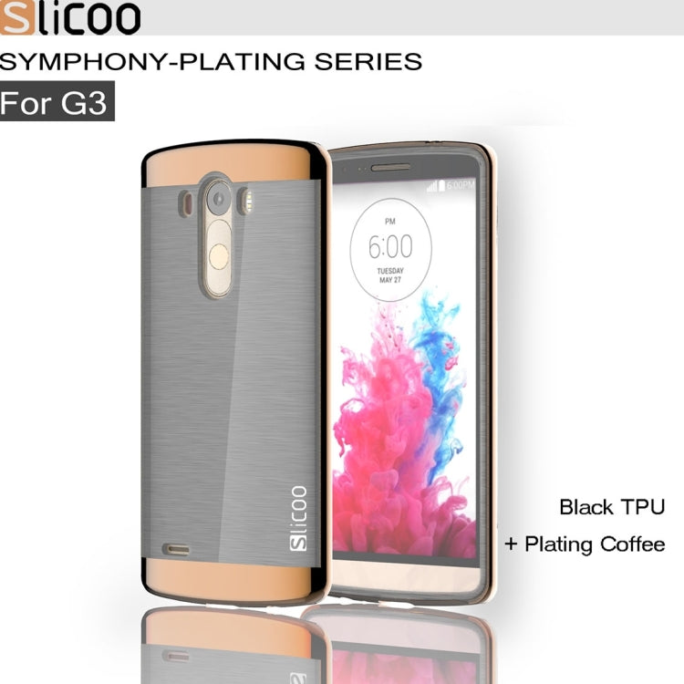 Slicoo Brushed Texture Electroplating TPU + PC Combination Case for LG G3 / D855