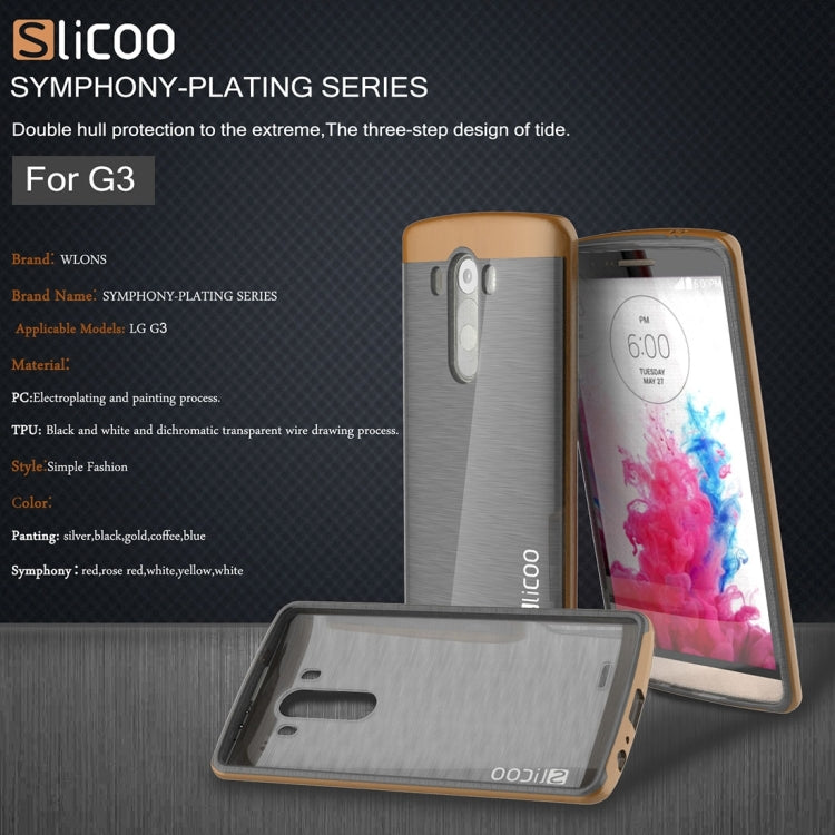 Slicoo Brushed Texture Electroplating TPU + PC Combination Case for LG G3 / D855