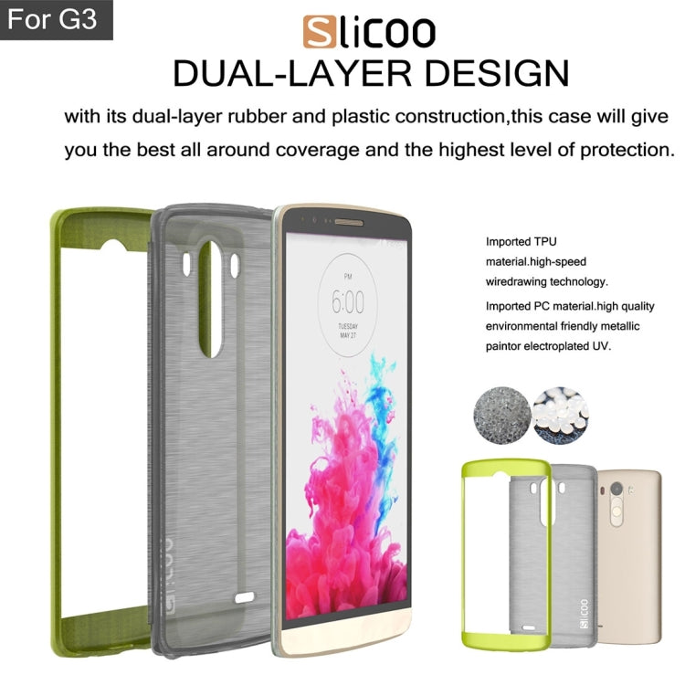 Slicoo Brushed Texture Electroplating TPU + PC Combination Case for LG G3 / D855