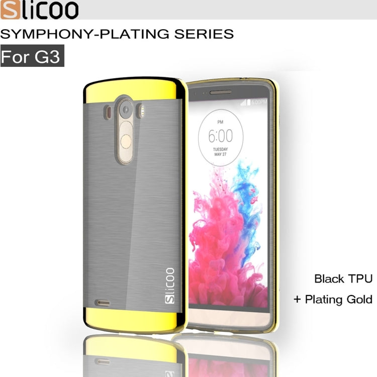Slicoo Brushed Texture Electroplating TPU + PC Combination Case for LG G3 / D855