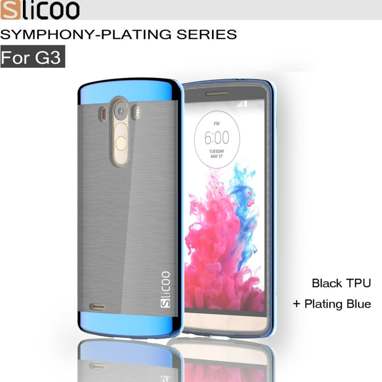Slicoo Brushed Texture Electroplating TPU + PC Combination Case for LG G3 / D855
