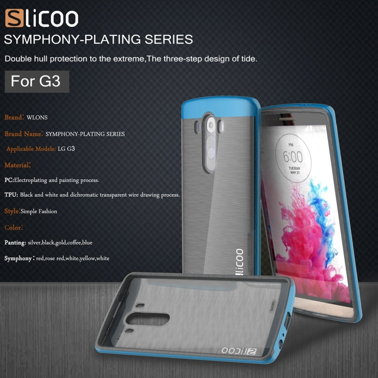 Slicoo Brushed Texture Electroplating TPU + PC Combination Case for LG G3 / D855