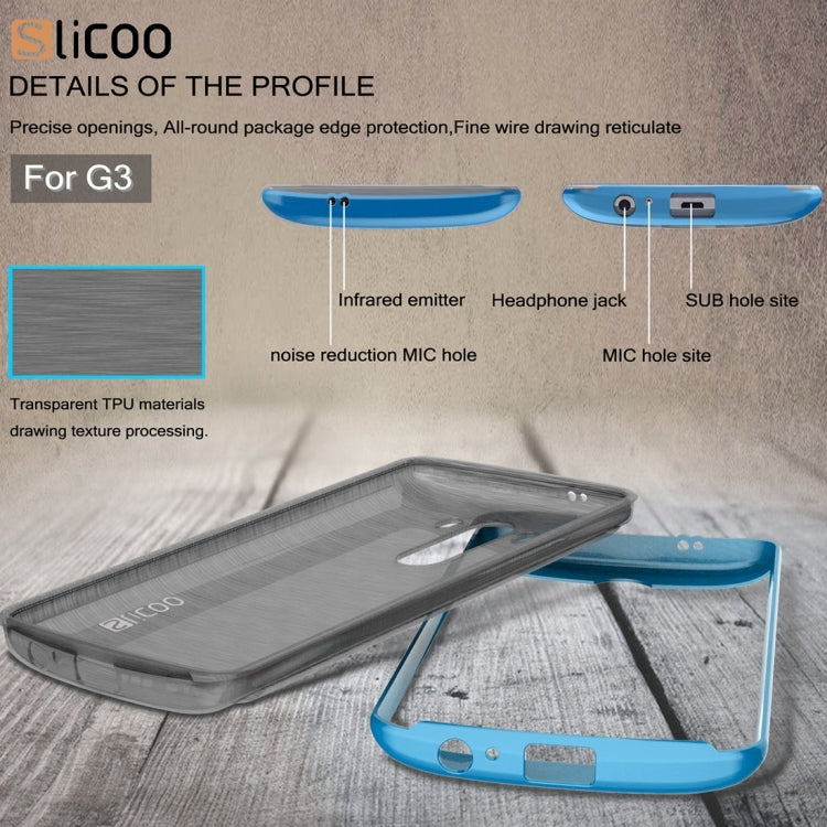 Slicoo Brushed Texture Electroplating TPU + PC Combination Case for LG G3 / D855
