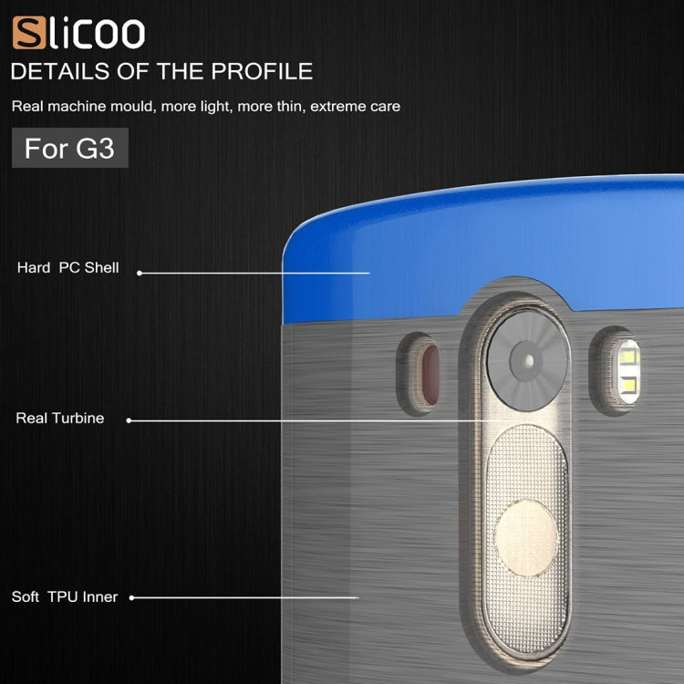 Slicoo Brushed Texture Electroplating TPU + PC Combination Case for LG G3 / D855