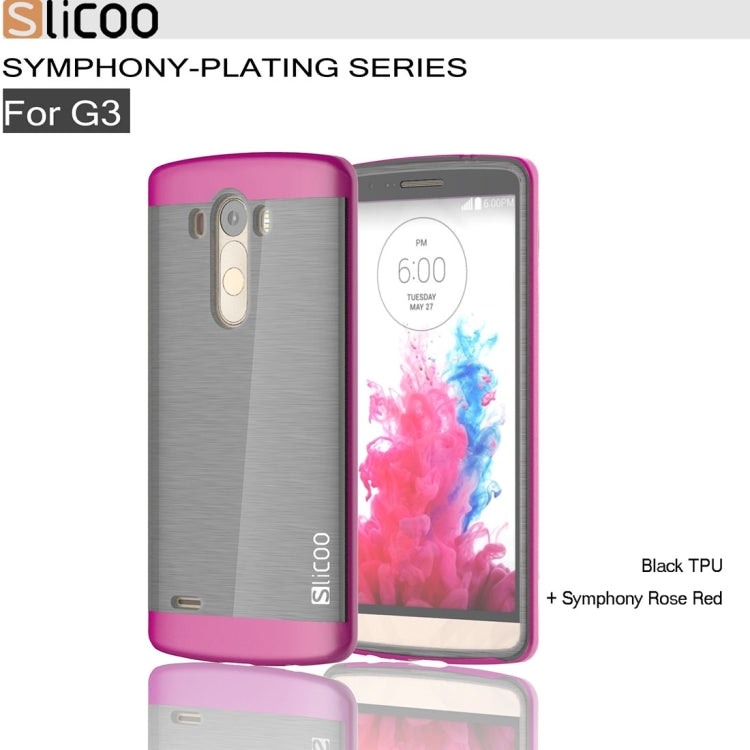 Slicoo Brushed Texture Electroplating TPU + PC Combination Case for LG G3 / D855