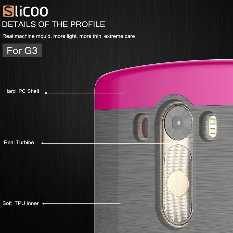 Slicoo Brushed Texture Electroplating TPU + PC Combination Case for LG G3 / D855