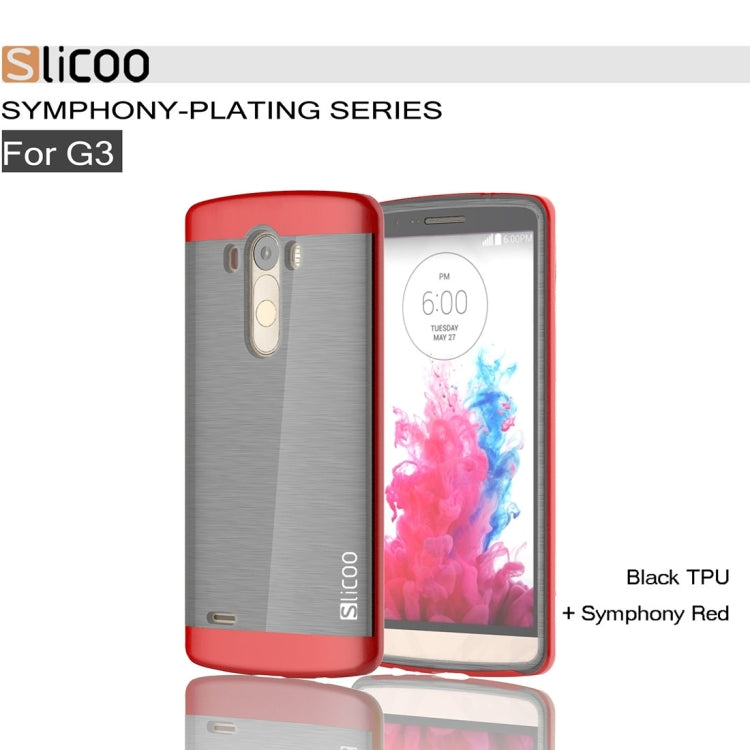 Slicoo Brushed Texture Electroplating TPU + PC Combination Case for LG G3 / D855