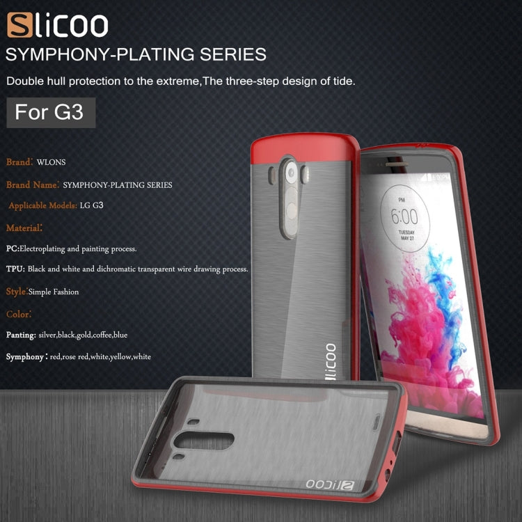 Slicoo Brushed Texture Electroplating TPU + PC Combination Case for LG G3 / D855